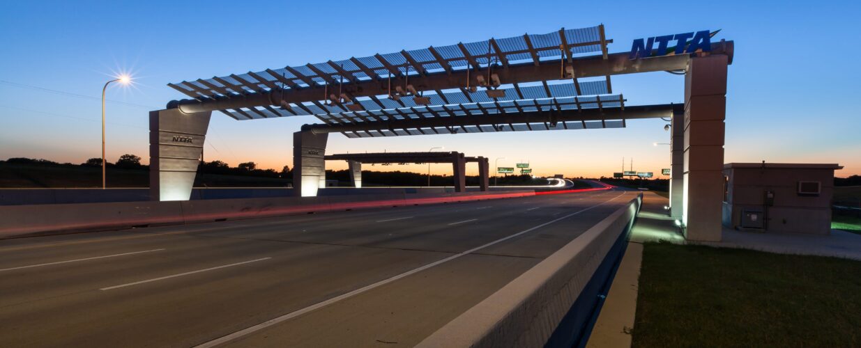 tollway station at dusk at PGBT Eastern Extension